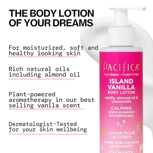 Pacifica Island Vanilla Body Care Set – Body Wash & Body Lotion Duo for Dry Skin, Nourishing Vanilla Bath Set, Moisturizing Sulfate-Free Cleanser and Hydrating Lotion, Vegan & Cruelty-Free
