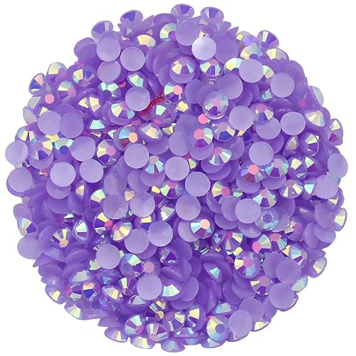 4500 Pcs SS6 2mm AB Flatback Rhinestones for Nails Art Crafts Glitter Round Shine Gems Crystals DIY Clothes Shoes （Purple AB）