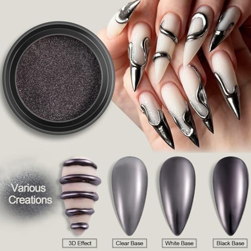 24 Colors Chrome Nail Powder Set Metallic Mirror Effect Gold Silver Pink Chrome Nail Powder White Pearl Iridescent Multi Chrome Powder for Nails Chameleon Rubbing Pigment Manicure Supplies