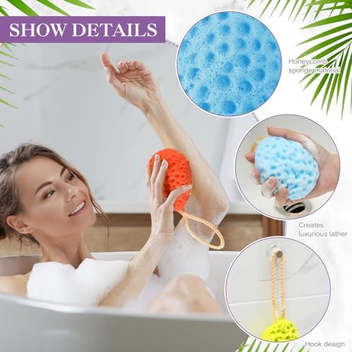 36 Pcs Bath Sponge Deep Cleansing Body Loofah Gentle and Deep Exfoliating Body Scrubber Bath Accessories Men Women Baby Sponge for Bathing Shower (Multicolor)