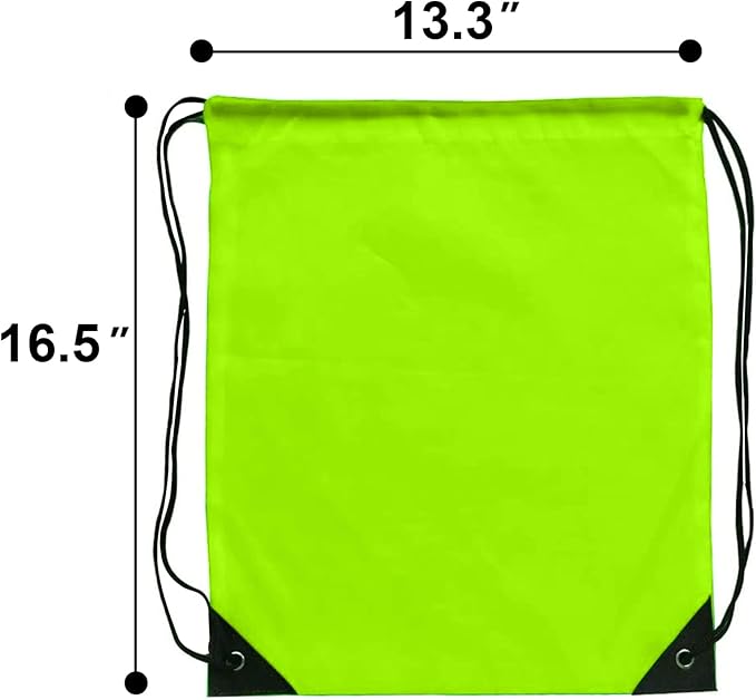 Drawstring Backpack Bulk 42 Pcs String Backpack Drawstring Bags Cinch Bag Sackpack for Men Women Gym (Light Green)