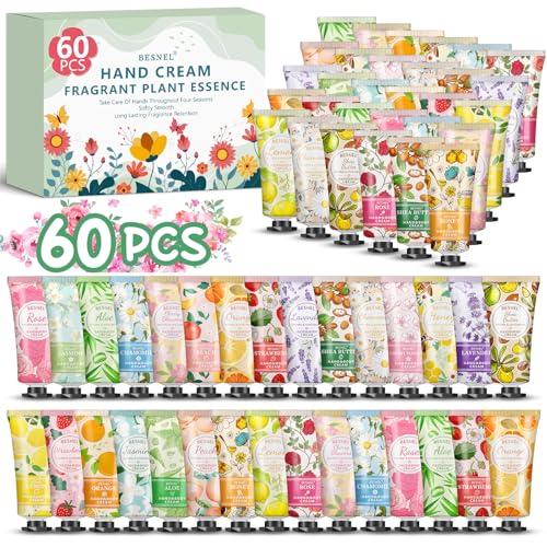 60 Pack Hand Cream Gifts Set For Women, Mini Hand Lotion Travel Size in Bulk for Dry Cracked Hands, Graduation Gifts, End of Year Teacher Appreciation Gifts, Thanksgiving Gifts, Party Favors