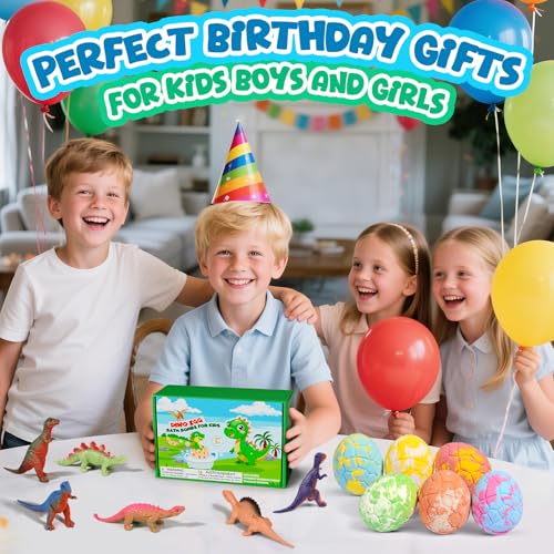 Bath Bombs for Kids with Dragon Toys Inside, Sanyi Dinosaur Toys Gifts for Kids 5-7, Dino Egg Fillers Bubble Bath Birthday Gifts for Boys Girls Toddler