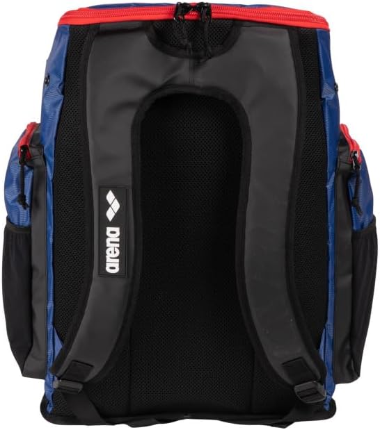 ARENA Spiky III Backpack 45 Swimming Athlete Sports Gym Rucksack Large Training Gear Equipment Swim Bag for Men and Women, 45 Liters, Navy/Red/White