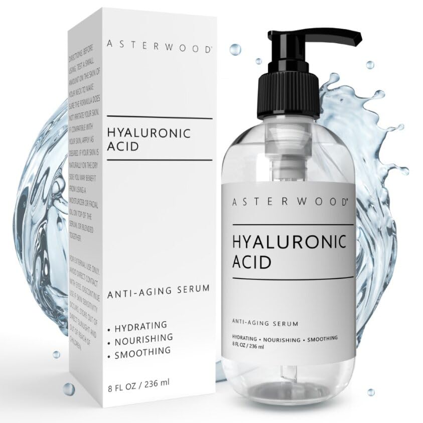 Asterwood Pure Hyaluronic Acid Serum for Face - Plumping, Anti-Aging & Hydrating - Fragrance-Free, Pairs Well with Vitamin C Fac