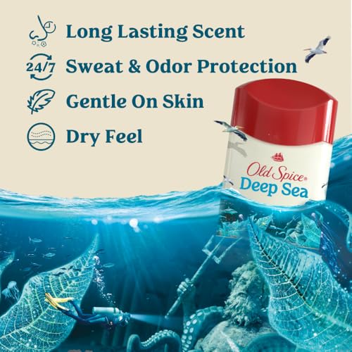 Old Spice Antiperspirant & Deodorant for Men, Deep Sea with Ocean Elements Scent, 2.6 oz