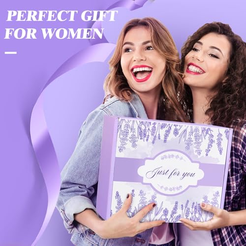 Birthday Gifts for Women Lavender Spa Gift Basket for Women Self Care Relaxing Bath Set Purple Gifts Inspirational Gift for Mom Wife Her Female Sister Teacher Nurse Friends Employee Coworker Spa Gifts
