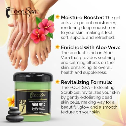 Cream Mask for foot, 16 Oz With Peppermint and Eucalyptus Oil - Pedicure Massage for Tired Feet and Body, Hydrating, Fresh Skin - Infused with Hyaluronic Acid, Amino Acids