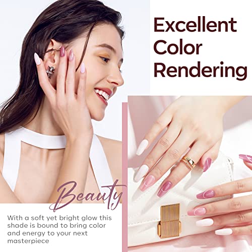 Modelones Poly Nail Gel Set, 6 Colors Peach Pink Burgundy Red Halloween Poly Extension Gel Nail Enhancement Builder Red Collection French Manicure DIY Home Salon Beauty Gift