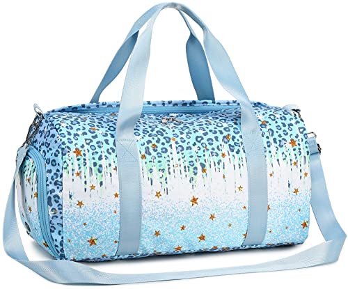 BLUBOON Duffle Bag Girls Kids Dance Bag Cute Gym Bag with Shoes Compartment & Wet Separation Waterproof Sports Overnight Travel Bag