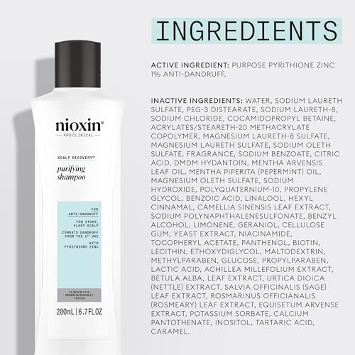 Nioxin Scalp Recovery Purifying Shampoo | For Itchy, Flaky Scalp | Anti-Dandruff | Formulated with Pyrithione Zinc