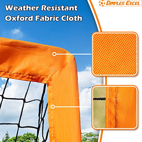 Dimples Excel Soccer Goals Kids Soccer Net for Backyard (3x2.2 FT 1 Pack, Orange Black)