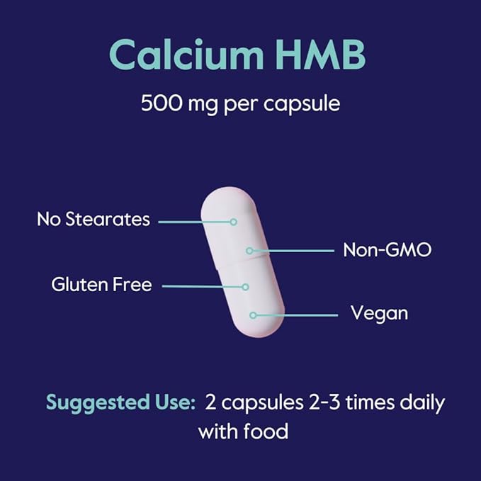 BESTVITE HMB 1000mg per Serving (240 Vegetarian Capsules) - No Stearates - Vegan - Non GMO - Gluten Free - HMB Supplement