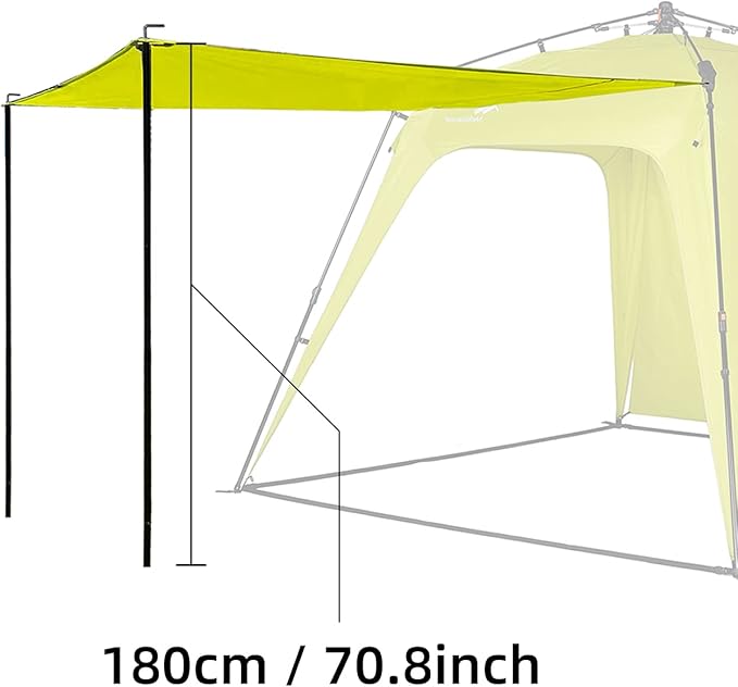 Pop Up Canopy Sun Shelters Shade Tent Camping Canopy 8.2' X 8.2' - Instant Portable Sports Cabana Umbrella, Easy Set-up and Take Down, with Sun Protection and One Shade Wall Included (Awning Green)