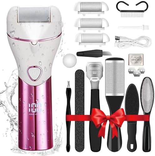 Electric Feet Callus Remover Foot File Electric Callus Remover Feet Portable Professional Pedi Feet Care for Dead Skin Callous Remover Tool 2 Speed Waterproof Pedicure Foot File Kit 5688PINK (Pink)