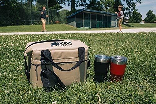 Bison Coolers Softpak Series, Made in USA, Soft Cooler Bag Insulated Leak Proof for Beach, Travel, Camping, Picnic, Car, Trips, 24+ Hour Ice Retention