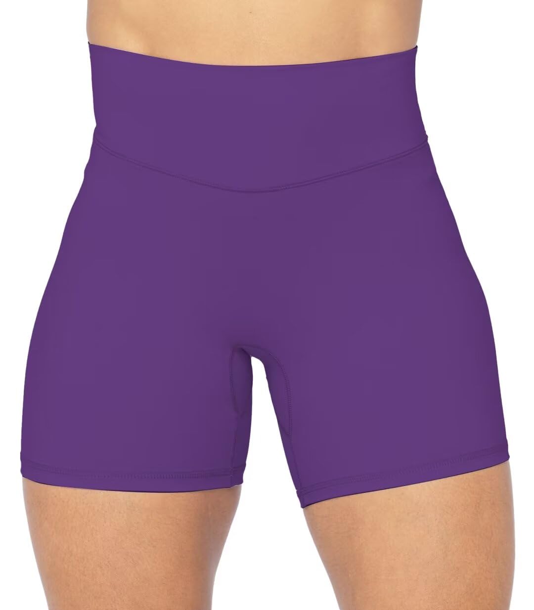 Sunzel No Front Seam High Waist Biker Shorts for Women, Squat Proof Yoga Workout Gym Bike Shorts 5" Petunia X-Small