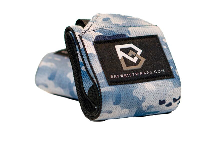 Bay Wrist Wraps Weightlifting Workout Wrist Brace - Adjustable, One Size Fits All - Comfort Wrist Wraps for Weightlifting with Thumb Loop, Lifting Wrist Straps in Arctic Camo - 18-inch Wrist Wrap