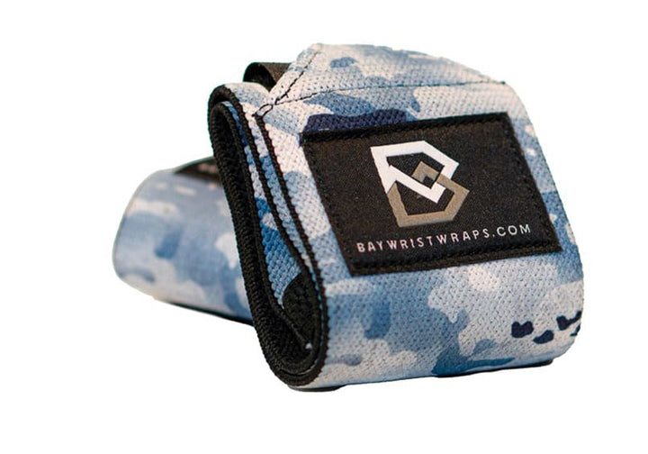 Bay Wrist Wraps Weightlifting Workout Wrist Brace - Adjustable, One Size Fits All - Comfort Wrist Wraps for Weightlifting with Thumb Loop, Lifting Wrist Straps in Arctic Camo - 18-inch Wrist Wrap