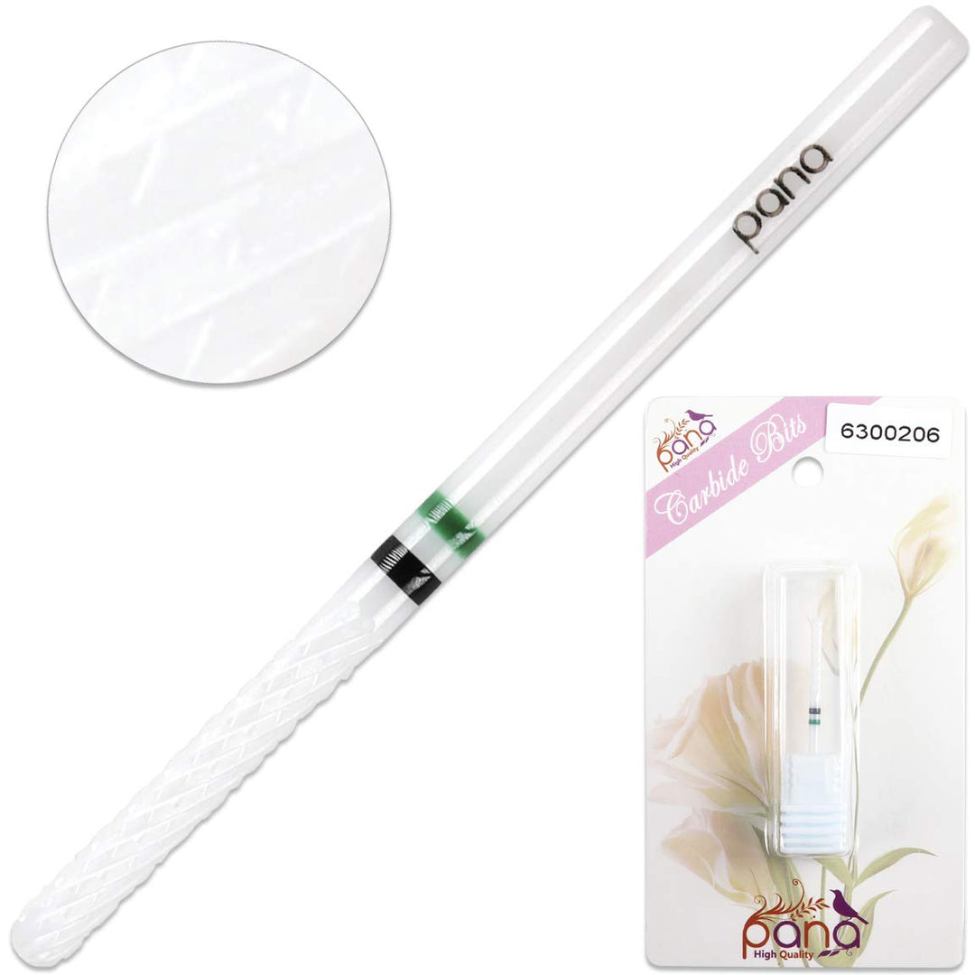 Pana Professional - White Under Nail Cleaner Ceramic Safety Bit 3/32" Shank Size - Nail Drill Bit for Dremel Machine