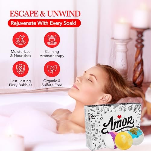 12 Large Bath Bombs Gift Set for Women - 3 Oz Handmade Organic Fizzies With Moisturizing Shea Butter - Perfect for Bubble Spa Relaxing - Gift for Her, Girls, Wife, Mother