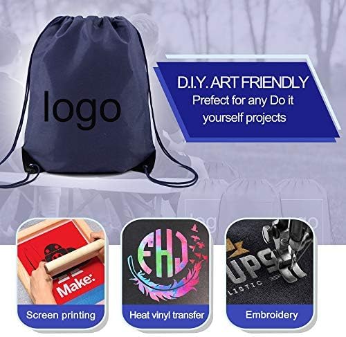 BeeGreen Drawstring Backpack Bags 20,30,50 Packs Reflective String Bags for Gym Sport Trip Cinch Sack DIY for Women Men