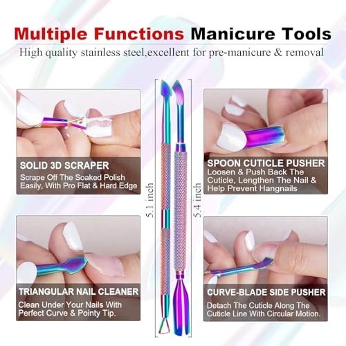 Gel Nail Polish Remover Kit – 2pcs (30ml) with Cuticle Pusher & Nail File – Fast & Gentle Gel Remover for Nails, No Soak or Foil Needed, Removes Gel Polish in 2-5 Minutes, Ideal for At-Home Manicure