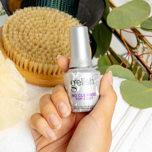 Gelish No-Cleanse Top Coat – High-Gloss Finish, Long-Lasting, Easy Application, UV/LED Compatible, Professional Gel Nail Polish Sealer