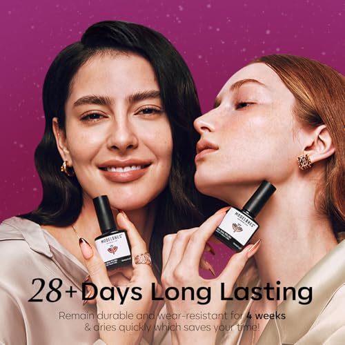 Modelones Gel Nail Polish Set 6 Colors Red Burgundy Brown Purple Glitter Gel Nail Polish Color Changing Sparkle Shimmer Polish Kit Soak Off UV Nail Art DIY Salon Gifts For Women Girl