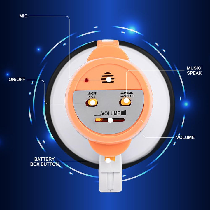 30 Watt Power Portable Megaphone Bullhorn Speaker Voice, Siren/Alarm and 240S Recording with Volume Control and Strap (White Orange)