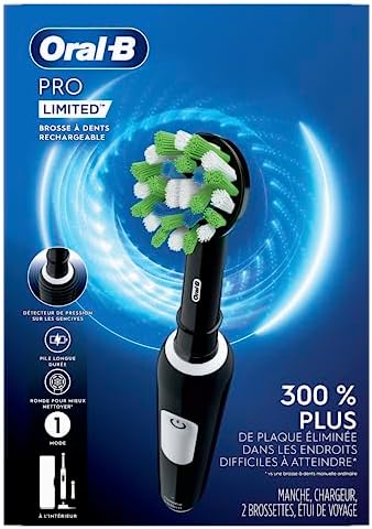 Oral-B Pro Limited Electric Toothbrush with (2) Brush Heads, Rechargeable, Black