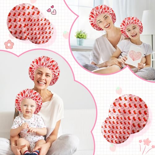 2 PCS Baby Bonnet Set,Satin Bonnet for Sleeping,Silk Bonnet for Kids and Women,Drawstring Adjustable Hair Bonnet for Women Girl Kids Toddler Sleeping Caps,2PCS(Pink)