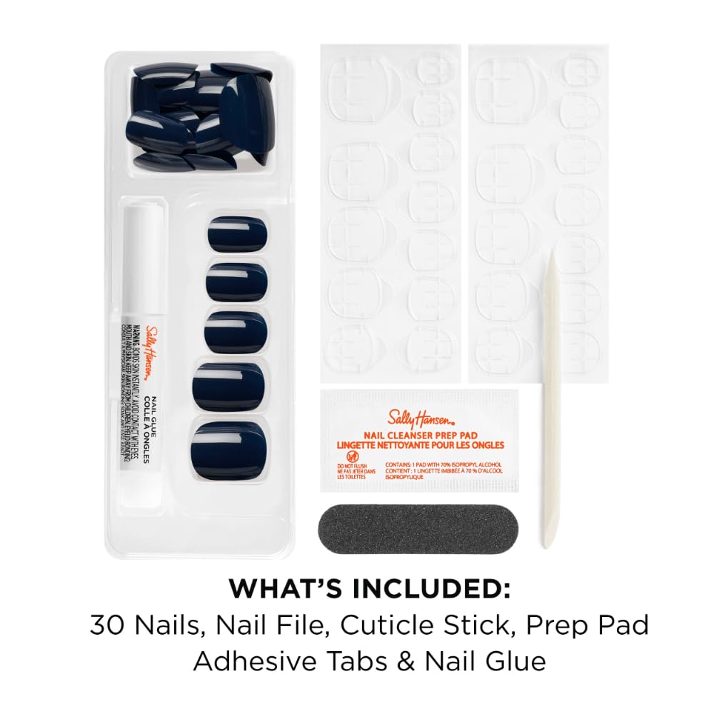 Sally Hansen Instant Cuticle Remover | Aloe Gel & Lunar Eclipse Press-On Nails Kit