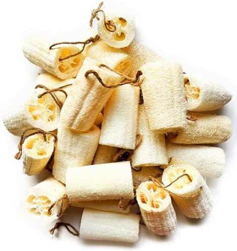 Mr.Cui'shop 24 Pack Bulk 4" 100% Natural Exfoliating Loofah Bath Sponge Scrubber, Great for Skin Care in The Bath, Spa or Shower - Deep Clean & Invigorate Your Skin - Remove Dead Skin Cells