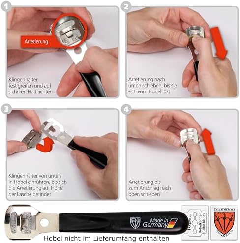 3 Swords Germany - 100 (10x10) Pieces Replacement Refill Blades for Callus Remover - Made in Solingen Germany