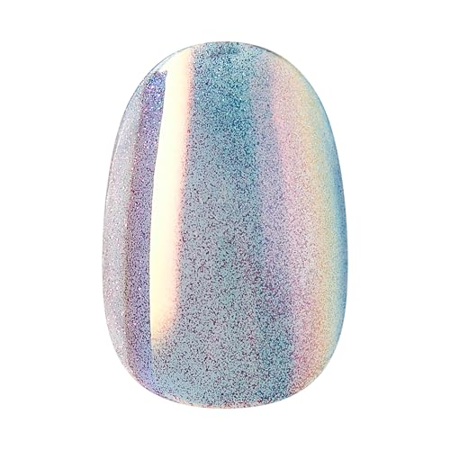 KISS Gel Fantasy, Press-On Nails, Nail glue included, 'Change Chance', Silver, Short Size, Oval Shape, Includes 28 Nails, 2g glue, 1 Manicure Stick, 1 Mini File