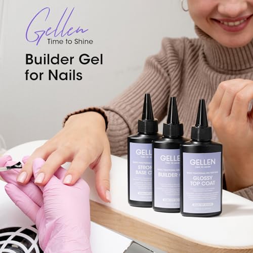 GELLEN 100ml No Wipe Gel Top Coat, High Gloss Long Lasting Clear Color Gel Top Coat U V Light Cured Soak off High Capacity for Salon