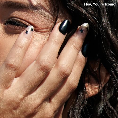 Semi Cured Gel Nail Strips | No LED Lamp Needed | Spring, Marble, Pink | Easy Apply & Remove, Salon Quality | Includes 28 Strips, 1 Prep Pads, Nail File & Wooden stick - Hey, You're Iconic