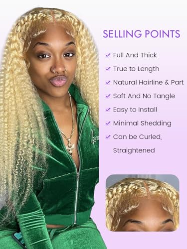 613 13x6 Lace Front Wig Human Hair 30 Inch Blonde Wig Human Hair 613 Deep Wave HD Lace Front Wigs 200% Density Pre Plucked With Baby Hair for Women