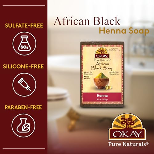 OKAY Pure Naturals AFRICAN BLACK SOAP HENNA 5.5oz / 156gr