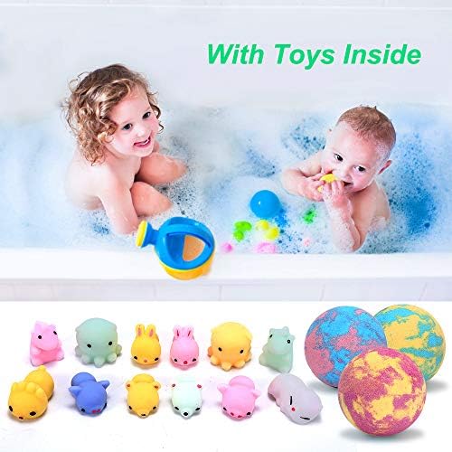 Bath Bombs for Kids with Toys Inside for Girls Boys - Lisotera 12Pcs Bulk Large Size Gift Set for Women Kids Safe Bubble Bath Fizzies Spa Fizz Balls Kit (Package May Vary)