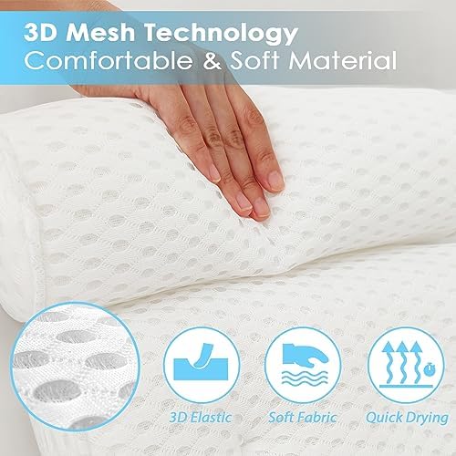 AEROiVi Luxury Bath Pillows for Tub，Bath Pillow Bathtub Pillows for Head and Neck Support Bath Cushion Made from Soft Spacer Mesh Material with Suction Cups
