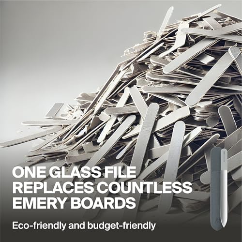 GERMANIKURE Glass Nail File in Suede Sleeve - Stay Curious - Professional Crystal Nail File for Natural Nails - Ideal Manicure & Pedicure Tool for Smooth, Easy Shaping - Nail Care Gift