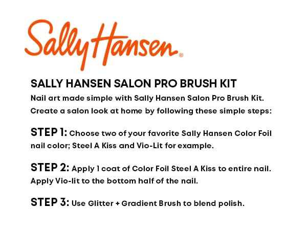 Sally Hansen Nail Salon Pro Brush Kit, 1 Pack, Nail Art Brush Kit, Nail Tools