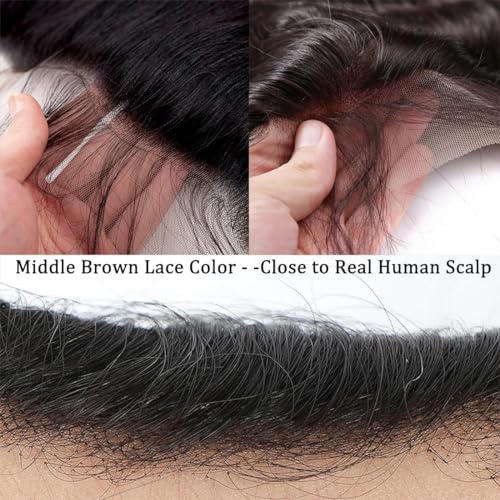 13x4 Lace Frontal Closure Straight Human Hair Ear to Ear HD Lace Frontal Closure Free Part Brazilian Straight Hair Extensions 150% Density Lace Frontal Human Hair Pre Plucked with Baby Hair 10 Inch