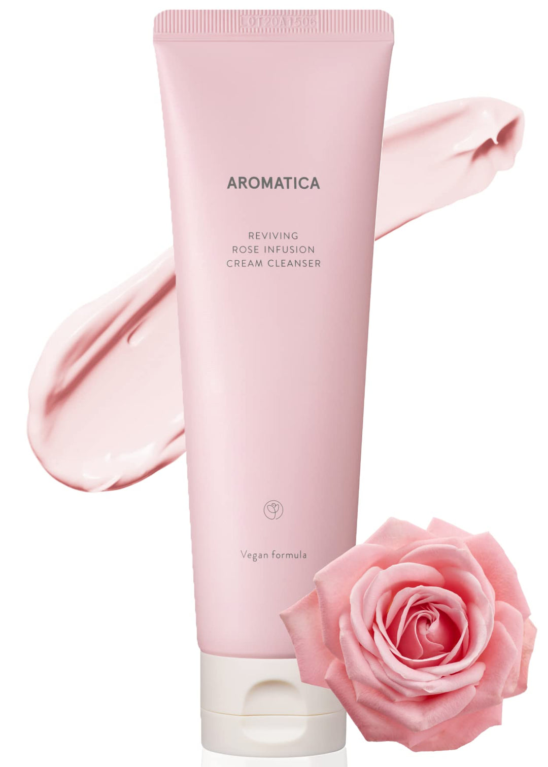 Aromatica Reviving Rose Infusion Cream Cleanser 5.11Oz /145G | Double Cleanser, Vegan, Hydrating Foaming Cleanser For Dry Skin |