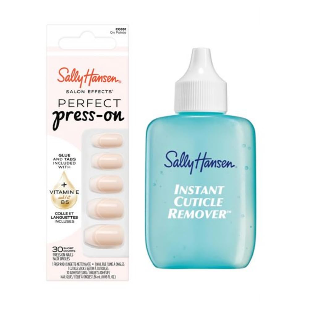 Sally Hansen Instant Cuticle Remover | Salon Effects Press-On Nails - 30 Designs