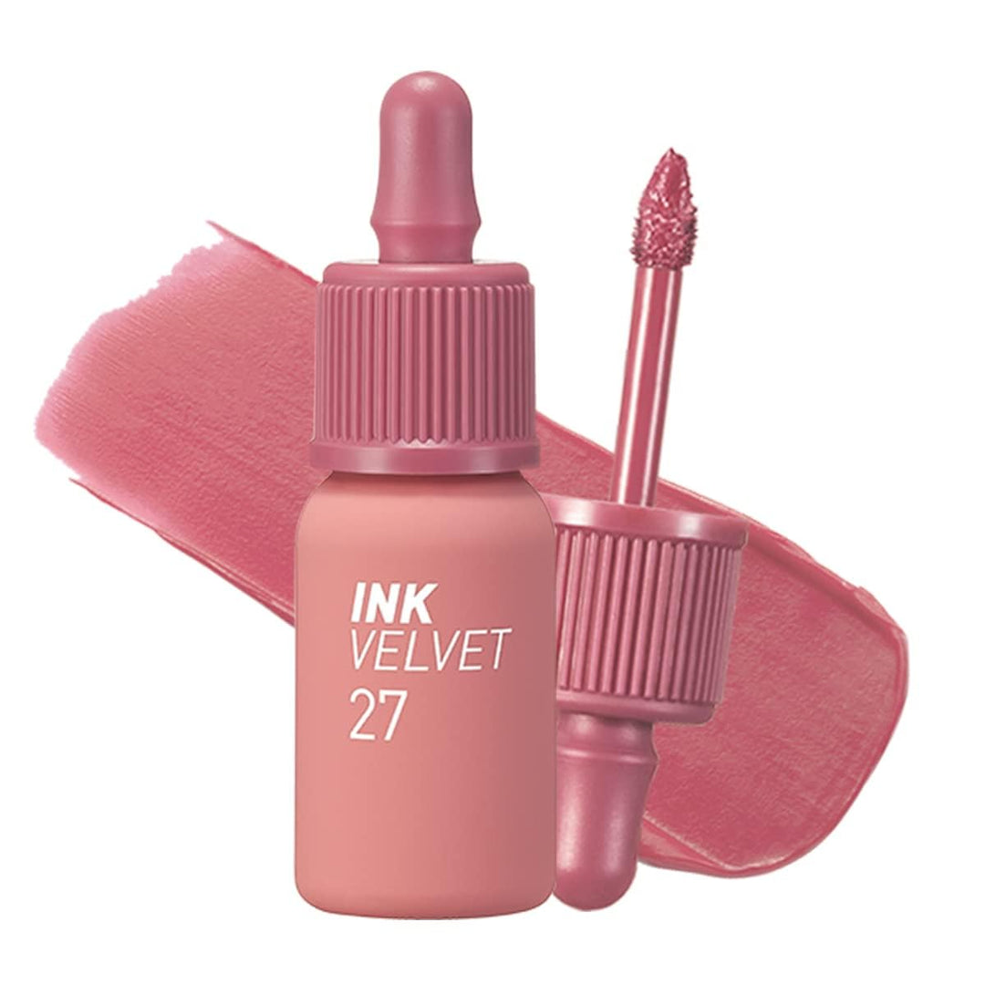 Peripera Ink the Velvet Lip Tint - High Pigment Color, Longwear, Weightless, Not Animal Tested, Gluten-Free, Paraben-Free (027 STRAWBERRY NUDE (NEW))