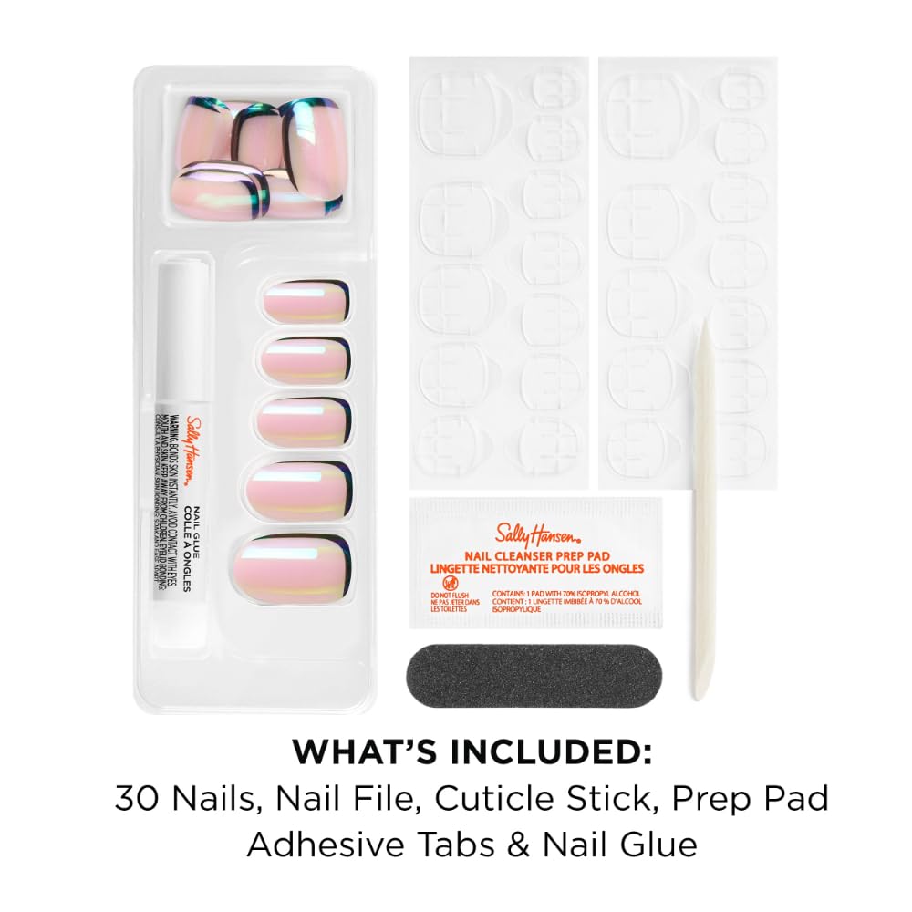 Sally Hansen Instant Cuticle Remover | Press-On Nails Kit with Glue & Tabs
