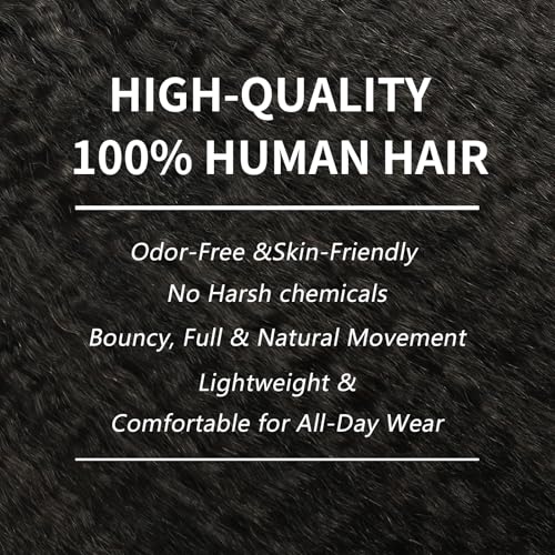 20 Inch Clip In Hair Extensions Real Human Hair Yaki Straight Clip Ins Hair Extensions For Women Invisible & Scalp-Friendly Kinky Straight Human Hair Clip In Extensions 120g 8pcs Natural Black